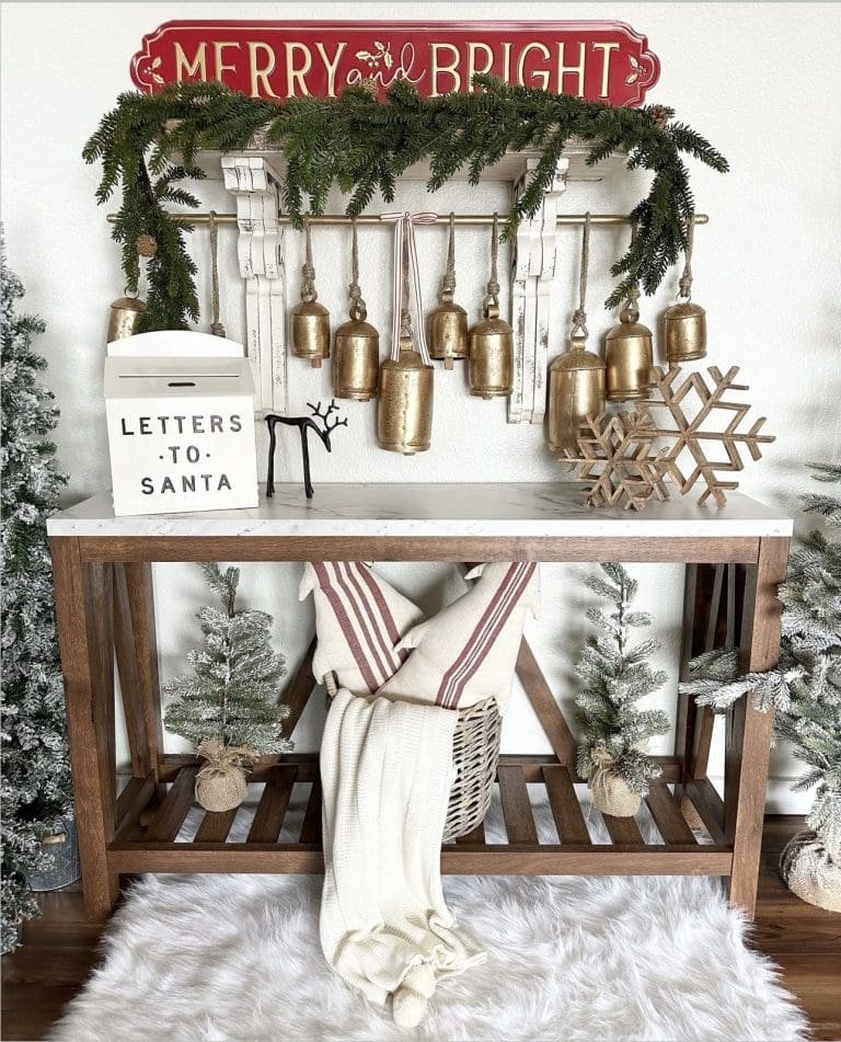 25 Christmas Entryway Decor Ideas for a Festive Welcome 4 Hanging Bells