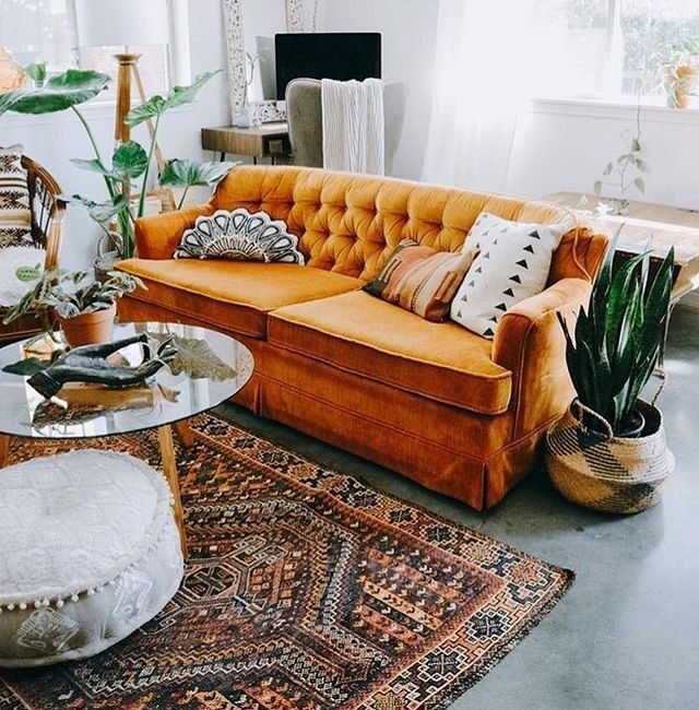 15 Beautiful Orange Couch Designs for Modern Homes 14 Marigold Orange