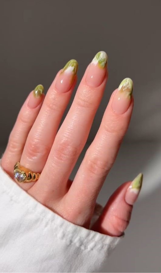 Matcha Spilled Nails