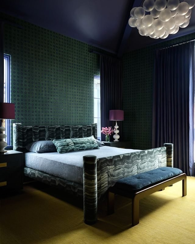 15 Dark Feminine Bedroom Ideas for a Bold and Elegant Space 6 Mix of Velvet Texture