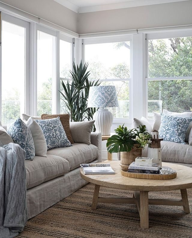 15 Coastal Living Room Decor Ideas for a Fresh, Airy Feel 4 Muted Blue and Beige