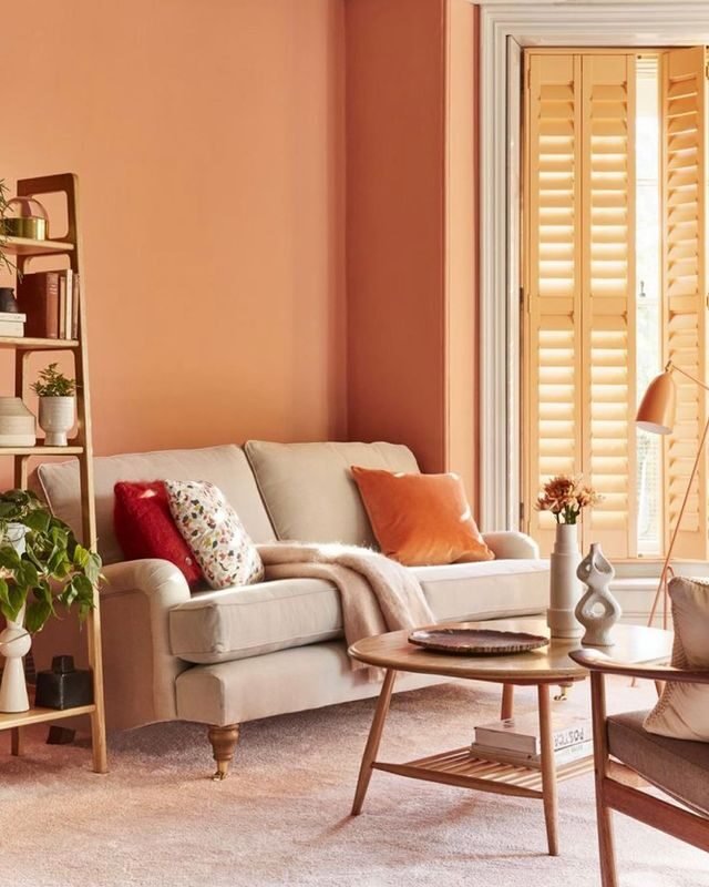15 Orange Living Room Ideas for a Warm and Inviting Home 14 Pastel Orange