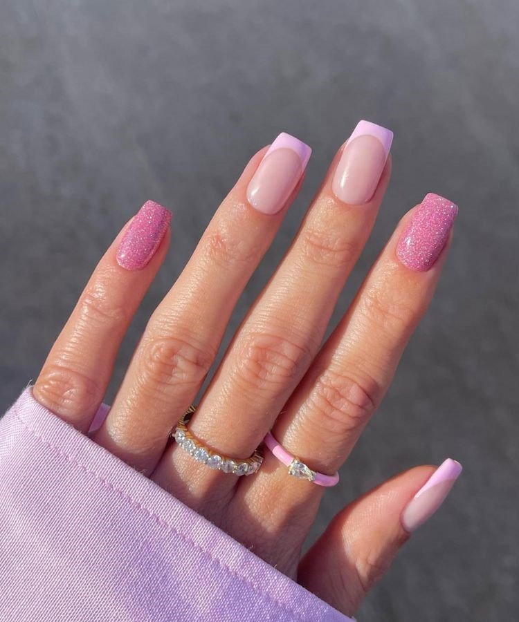 20 Pink Nail Ideas for Every Style and Season 16 Pink Sparkle