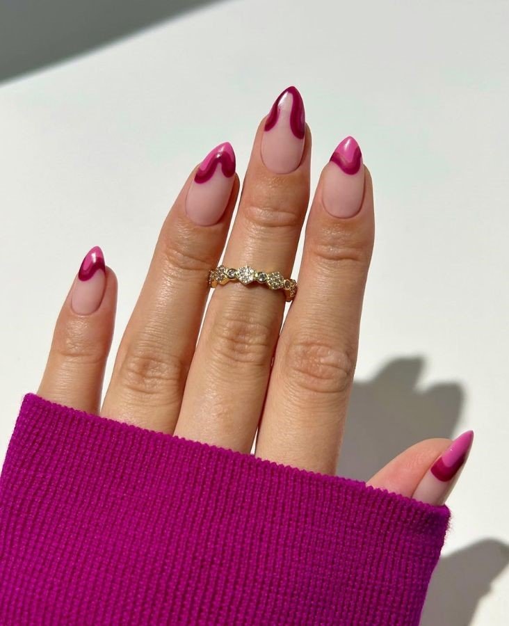 20 Pink Nail Ideas for Every Style and Season 4 Pink Waves