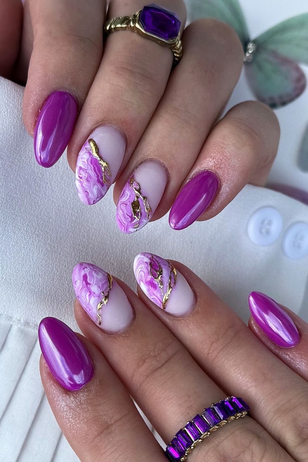 Marbled Magenta Veins