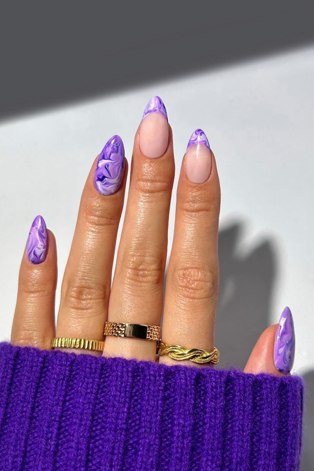 Lavender Marble Tips