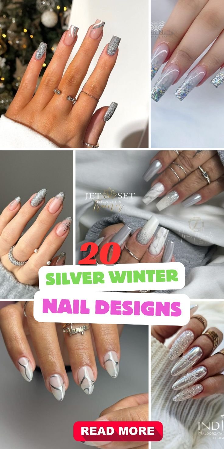 Stunning Silver Winter Nail Designs