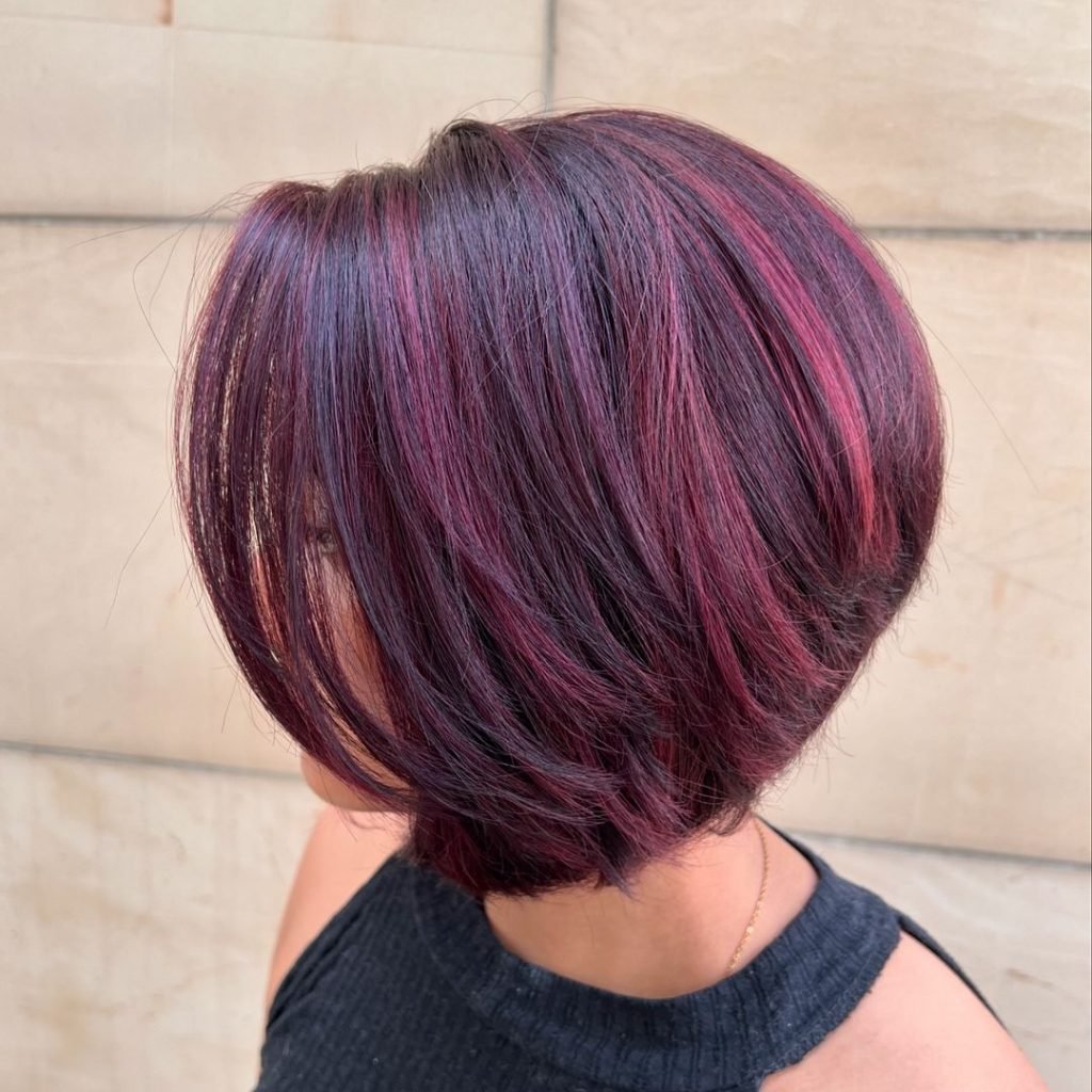 Smooth Bob with Bold Highlights
