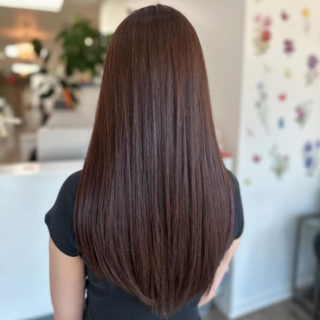 Smooth and Center-Parted Style