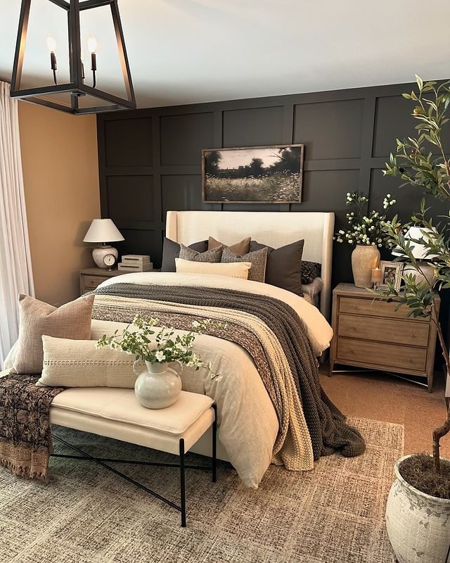 15 Dark Feminine Bedroom Ideas for a Bold and Elegant Space 11 Statement Lighting