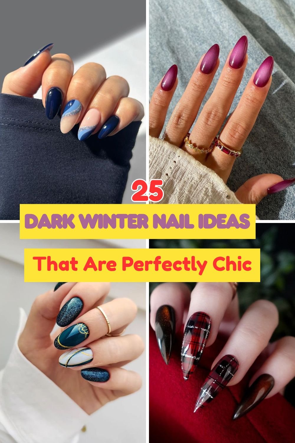25 Dark Winter Nail Ideas That Are Perfectly Moody & Chic 27 Dark Winter Nail Ideas
