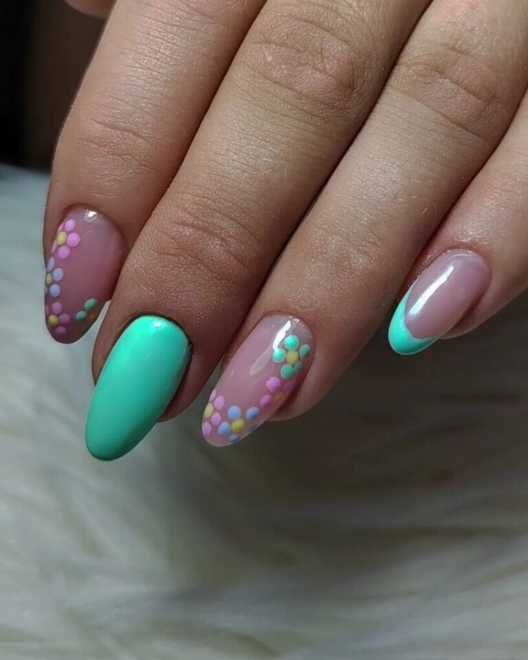 20 Stunning Turquoise Nail Ideas for a Fresh, Chic Look 4 Floral Party