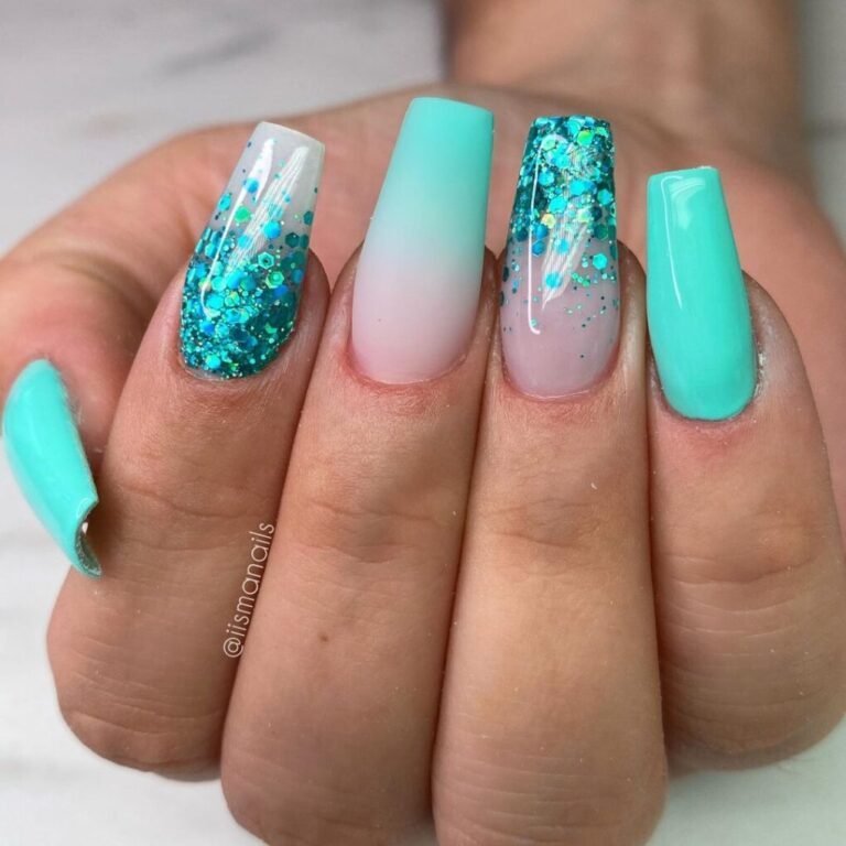20 Stunning Turquoise Nail Ideas for a Fresh, Chic Look 9 Confetti Party