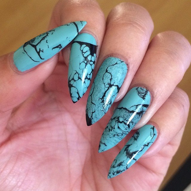 20 Stunning Turquoise Nail Ideas for a Fresh, Chic Look 15 Black Strokes