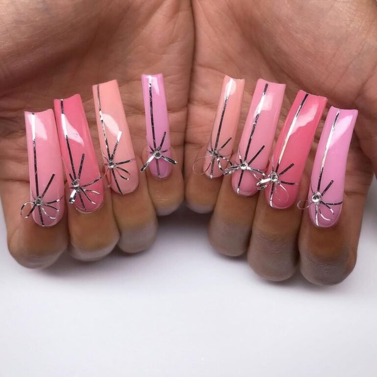 20 Pink Christmas Nail Inspirations – Festive & Feminine Holiday Looks 14 Pink Ribbon Awareness