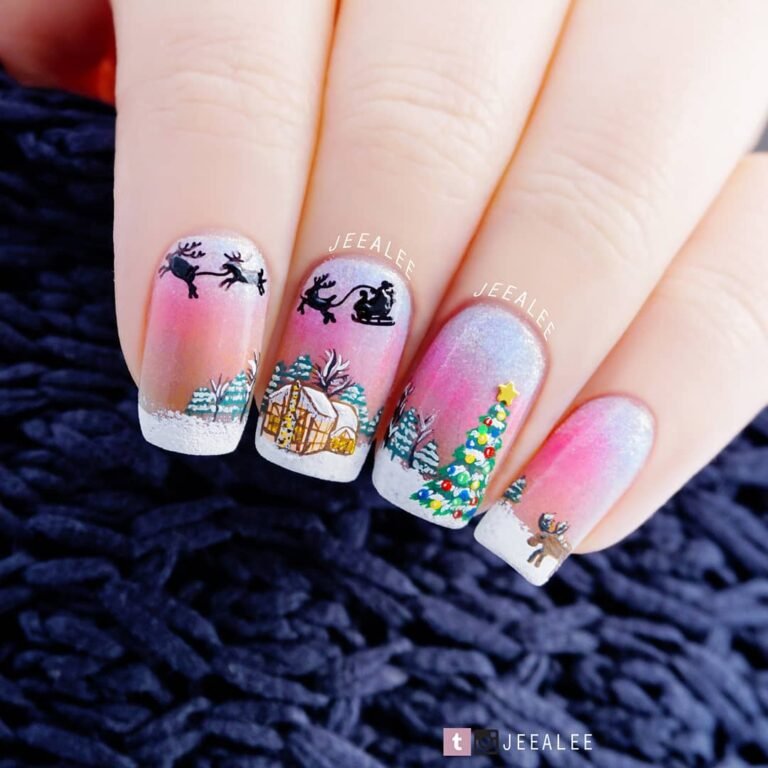 20 Pink Christmas Nail Inspirations – Festive & Feminine Holiday Looks 10 Cozy Cabin Chic