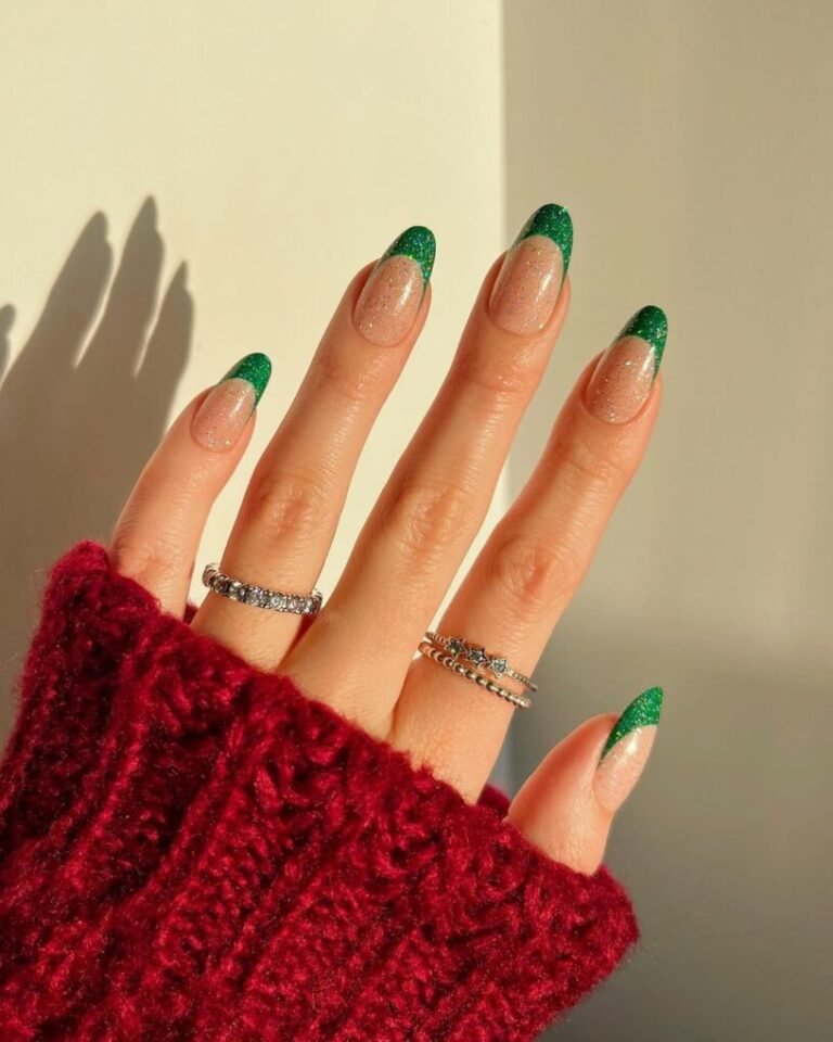 25 Festive Green Christmas Nails to Brighten the Holidays 26 Holiday French Tip Nails