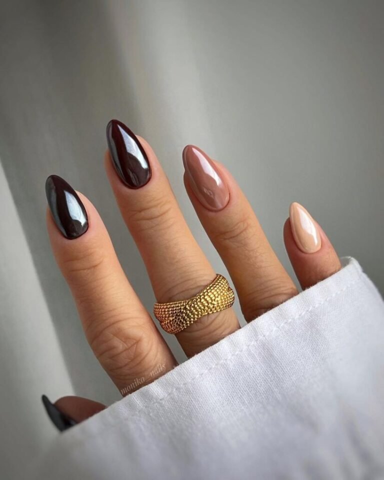 25 Dark Winter Nail Ideas That Are Perfectly Moody & Chic 9 Glazed Browns