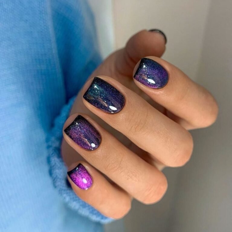 25 Dark Winter Nail Ideas That Are Perfectly Moody & Chic 23 Swirling Galaxy