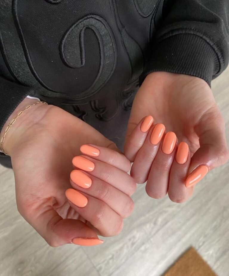 Peach Almond Nails