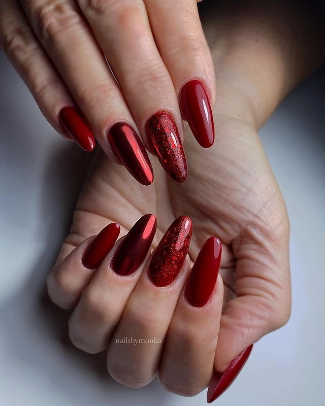 25 Dark Winter Nail Ideas That Are Perfectly Moody & Chic 13 Dark Red Glam