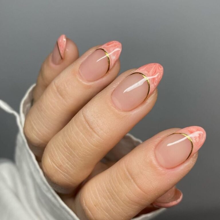 Peach Gilded Marble French