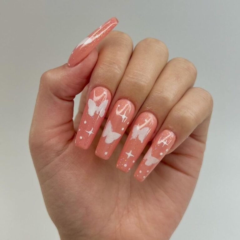 Peach Butterfly Glam