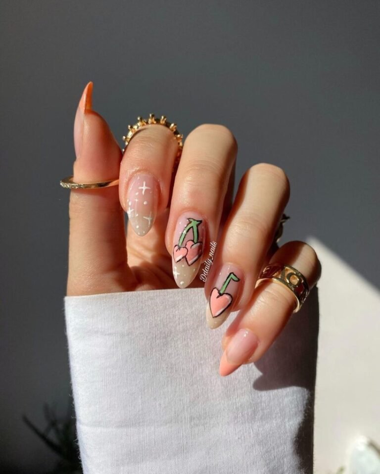 Peach Party Nails