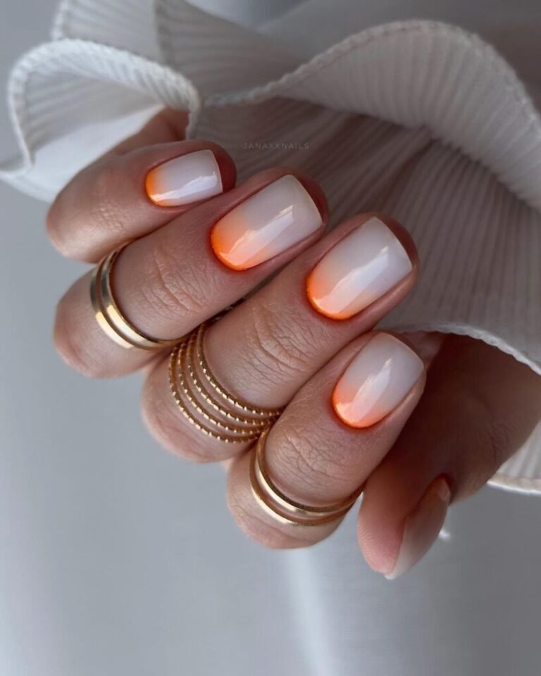 Brilliant Neon & Milky White Shellac Nails Design