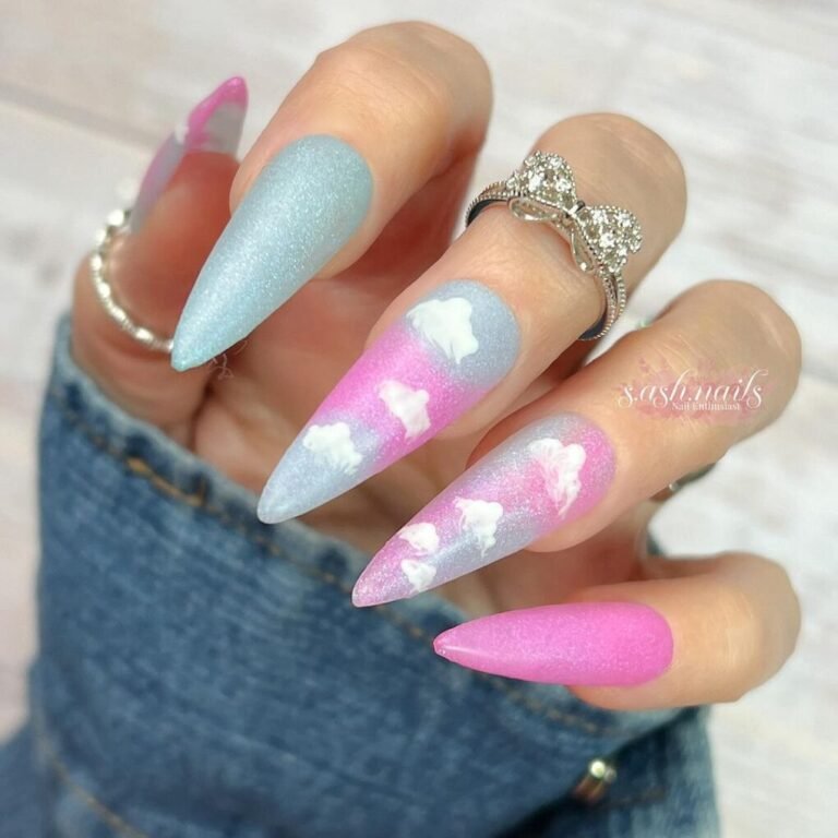 Candy Sky Dip-Powder Nails Design
