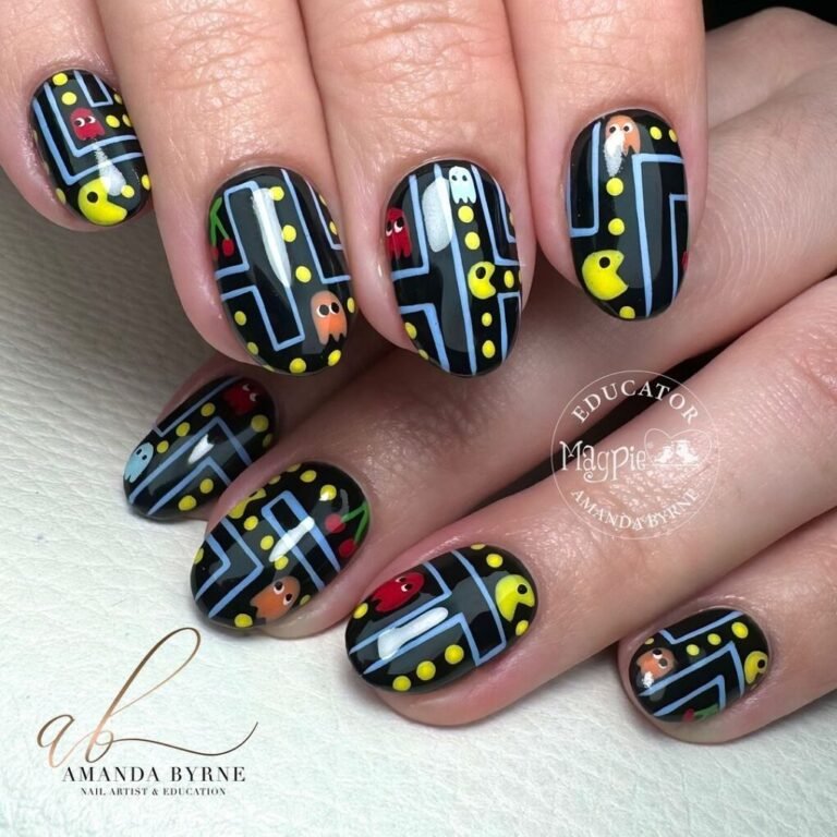 22 Bold Nail Art Designs That Scream Confidence 7 Pac-Man Pro