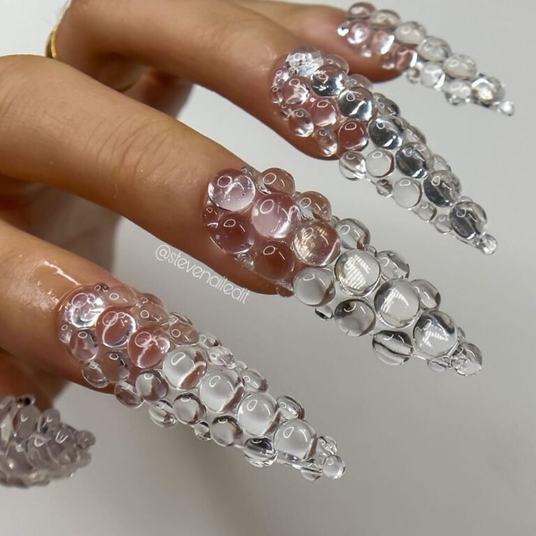 22 Bold Nail Art Designs That Scream Confidence 22 Water Droplets