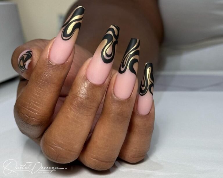 22 Bold Nail Art Designs That Scream Confidence 14 Chrome and Matte Black