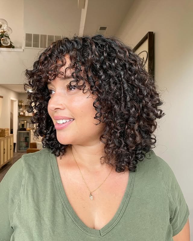 Curtain Bangs on Curls