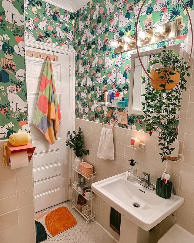 15 Stylish Bathroom Décor Ideas for a Modern Refresh 2 Experiment with Fun Wallpaper