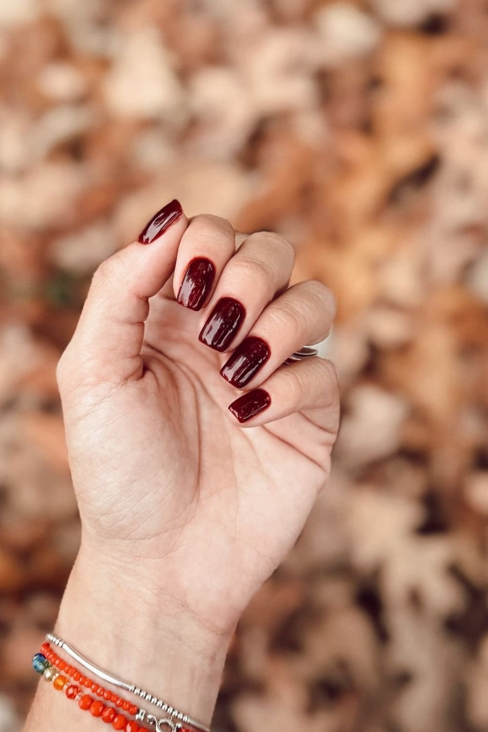 30 Autumn Nail Ideas for a Cozy Fall Look 29 Glossy Merlot Square