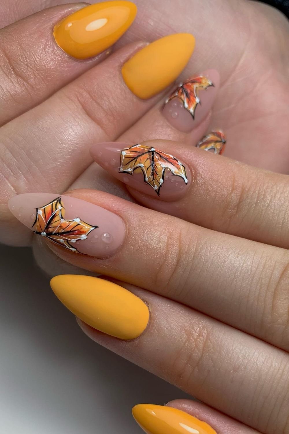 30 Autumn Nail Ideas for a Cozy Fall Look 5 Maple Leaf Magic
