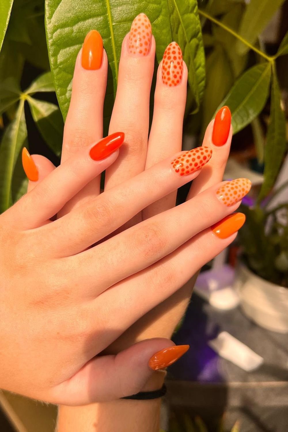 30 Fall Gel Nail Ideas for a Perfect Autumn Look 27 Polka Dot Perfection